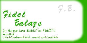 fidel balazs business card